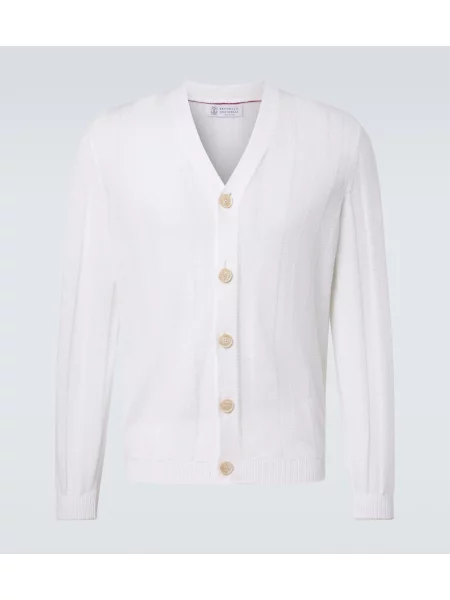Cardigan Brunello Cucinelli de in alb