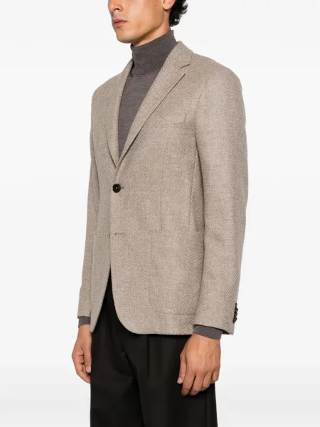 Geacă Zegna de lână cu model herringbone