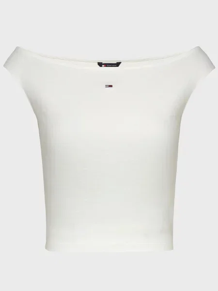 Топ Tommy Jeans з вирізом човник білий