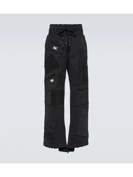 Běžecké tepláky Dolce&gabbana jersey černé