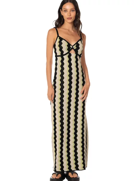 Maaji rochie de vară cu Desert Strips Amaranto negru