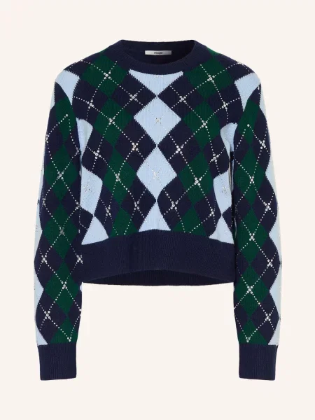 Maje Sweter Z Kamieniami Ozdobnymi blau granatowy