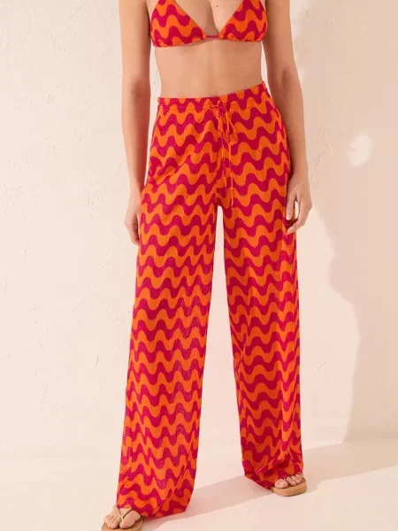 Штани women'secret широкі висока посадка рожевий