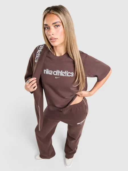 Nike T-Shirt W Nsw Essntl Ss Tee Boxy Gls brązowa