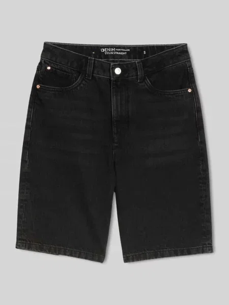 Szorty bermudy o kroju regular fit z czystej bawełny Tom Tailor Denim czarne