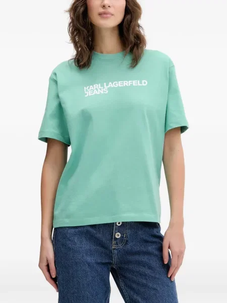 Tricou Karl Lagerfeld Jeans cu imagine verde