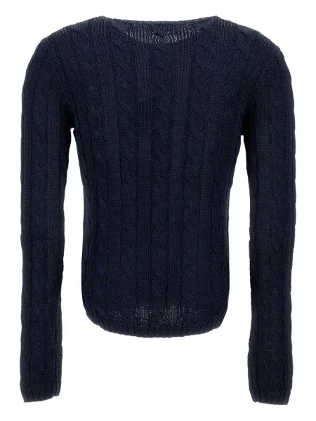 Пуловер Ralph Lauren Collection с кръгло деколте синьо