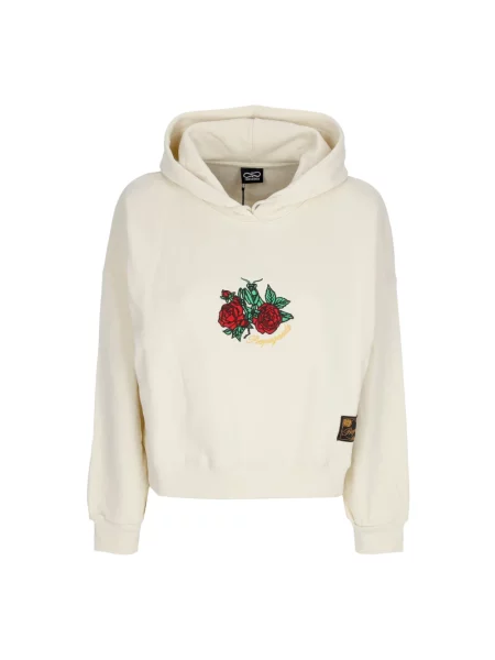 Krótka bluza z kapturem Propaganda z kapturem biała