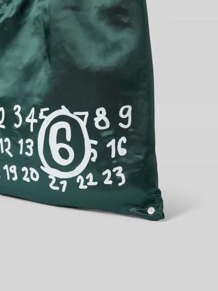 Torebka z nadrukiem z logo Mm6 Maison Margiela zielona