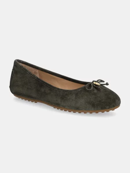Semišové baleríny Lauren Ralph Lauren Jayna Driver zelená