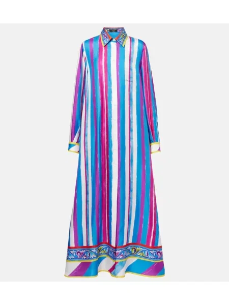 Rochie Dolce&gabbana de mătase cu dungi albastru