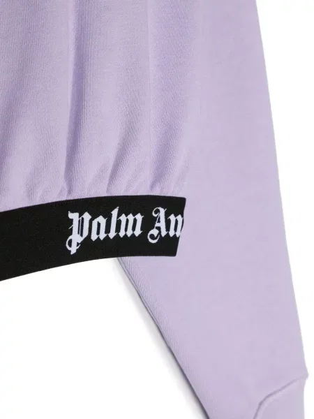 Dětska mikina s kapucí Palm Angels fialová