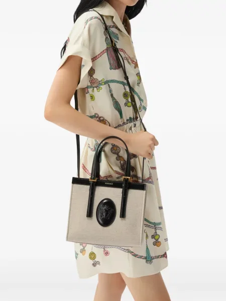 Geantă shopper Versace din canvas