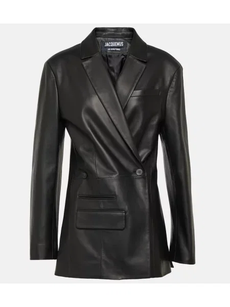 Vestă Jacquemus din piele negru