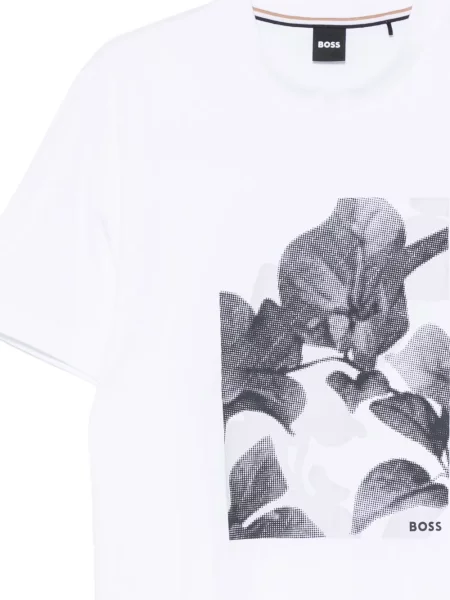 Tricou Boss cu imagine alb