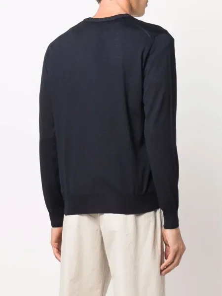 Cardigan Canali tricotate cu decolteu în V albastru