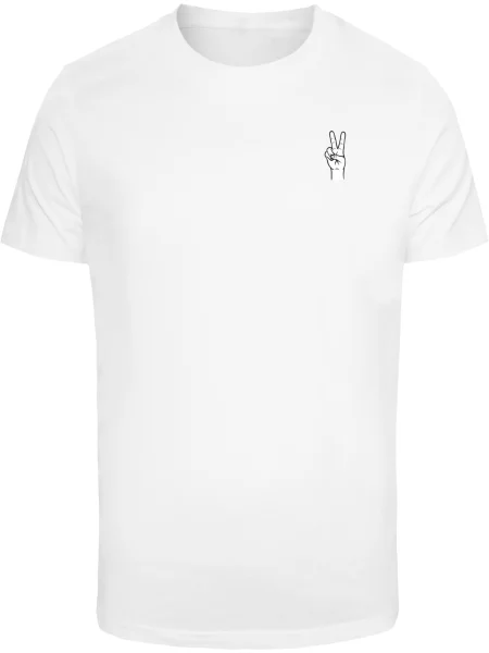 Mister Tee Tricou Peace Hand negru alb