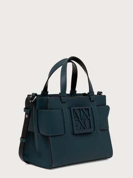 Armani Exchange geantă pentru femei cu imitație de piele negru