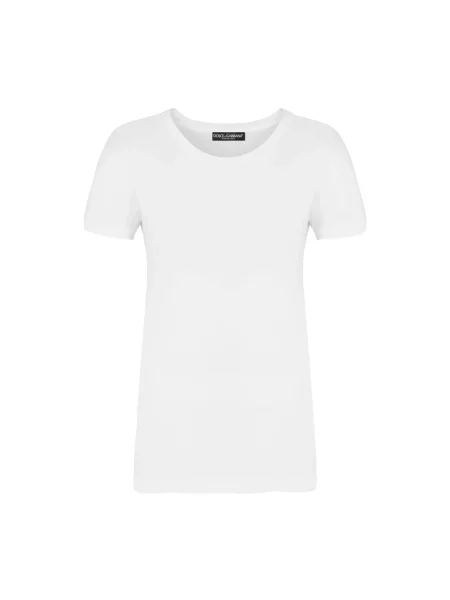 Koszulka Dolce And Gabbana z krótkim rękawem z dżerseju biała