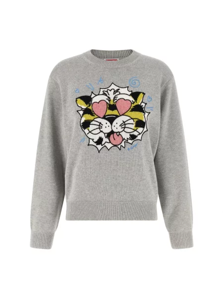Sweter Kenzo w tygrysie prążki szary