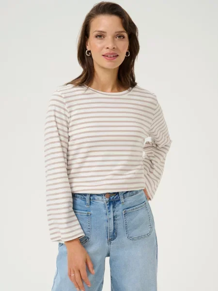 Kaffe Tricou Liddy bej alb