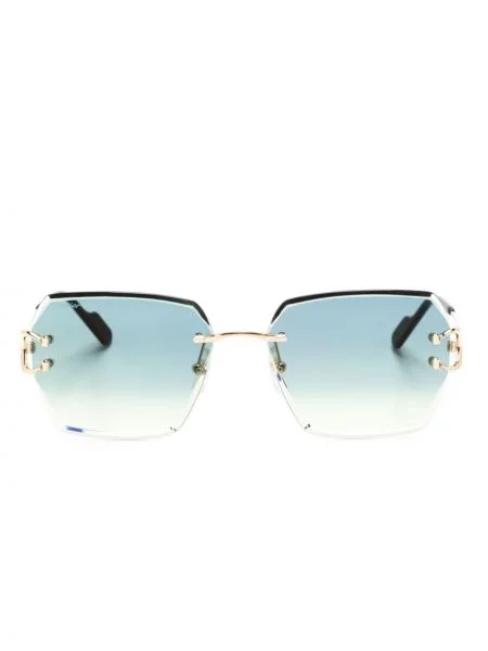 Ochelari de soare Cartier Eyewear cu imprimeu geometric albastru