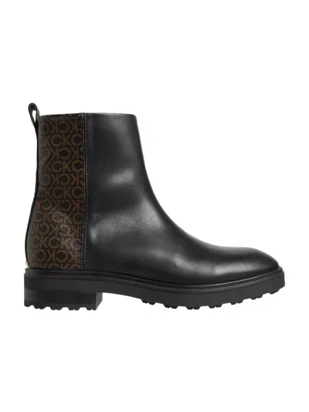 Buty do kostki Calvin Klein skórzane czarne