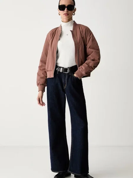Džínová bunda Calvin Klein Jeans růžová