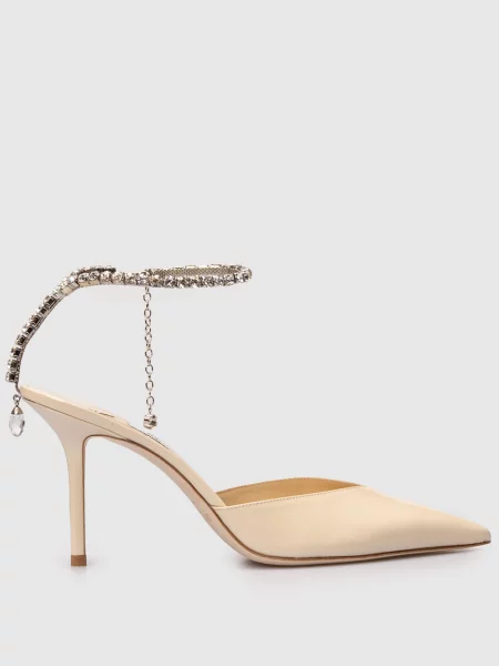 Шкіряні лакові босоніжки Jimmy Choo бежеві