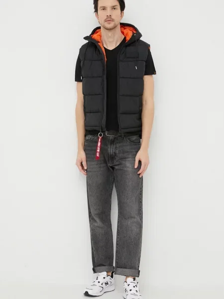 Alpha Industries vestă Hooded Faux Down Puffer
