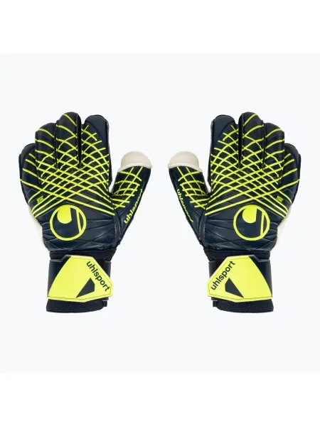 UHLSPORT Športové rukavice Prediction Soft Flex Frame tmavomodrá / neónovo žltá biela