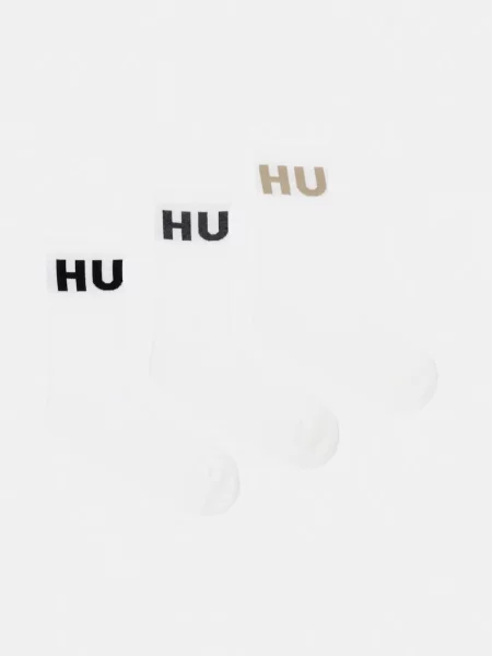 HUGO nogavice z bombažem 3P QS ICONIC CC paket 3 kosov bela