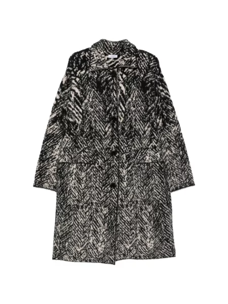 Palton Liu Jo tricotate cu model herringbone negru