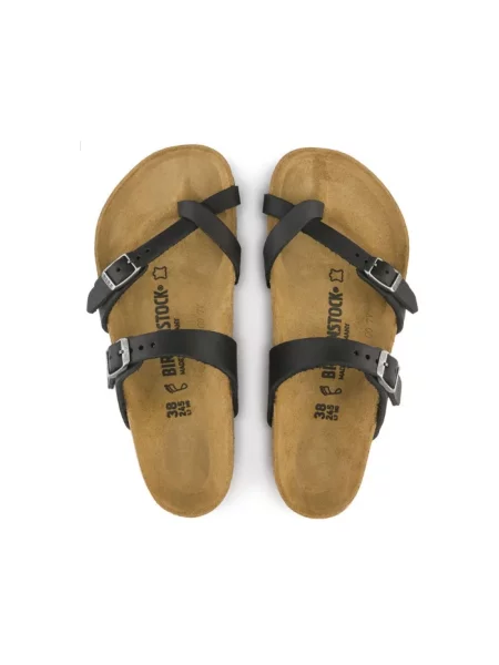 Birkenstock Mayari Oiled Leather Regular Fit Kobiety Sandały Birkenstock Size: czarny
