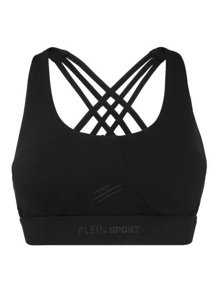 Top Plein Sport z dżerseju o krotszym kroju czarny