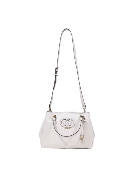 Lniana listonoszka Guess elegancka biała