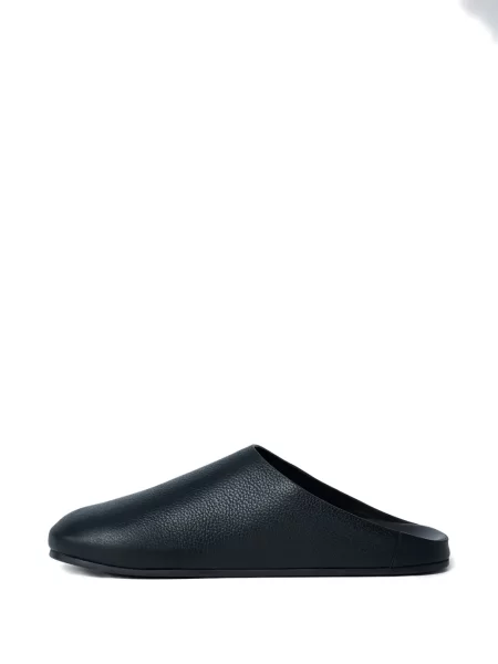 Papuci tip mules The Row din piele fără toc negru