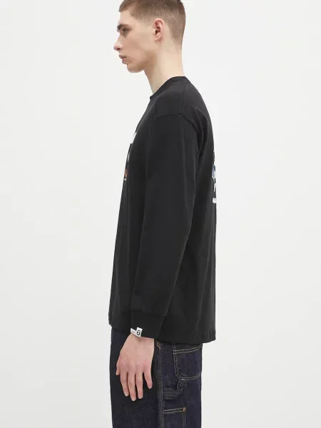 Μπλούζα με μακριά μανίκια AAPE Basic Long μαύρο