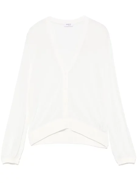 Cardigan Akris Punto transparente alb