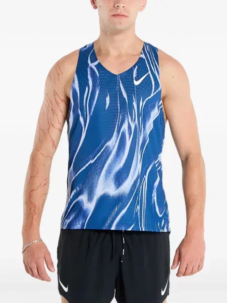 Tricou Nike cu cordon cu broderie alergare maro