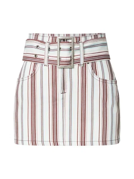 Nasty Gal Fustă albastru pastel / castaniu / alb murdar