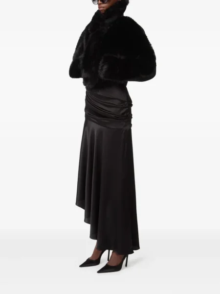 Fustă Nina Ricci din satin drapată negru