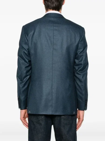 Geacă Canali în carouri albastru