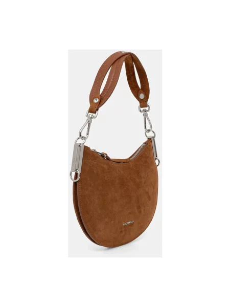 Torebka crossbody Coccinelle zamszowa brązowa