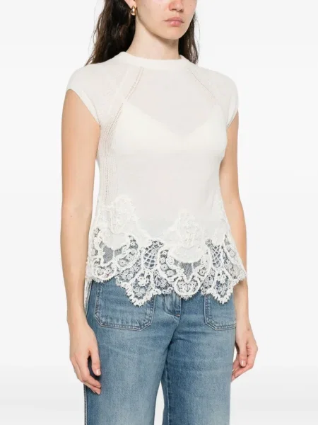 Top Ermanno Scervino tricotate alb