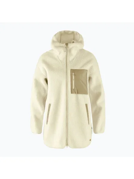 Дамски суитшърт Fjällräven Vardag Pile Fleece Long chalk white бяло