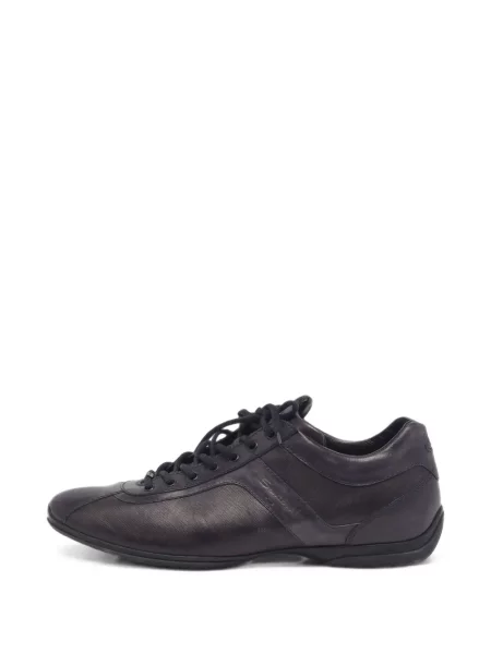 Sneakerși Santoni cu șireturi din piele negru