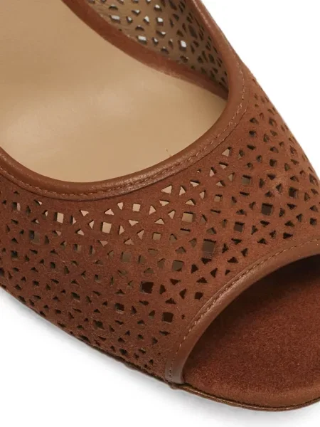Pantofi cu toc Tory Burch din piele de căprioară maro