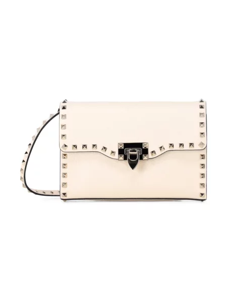 Torebka crossbody Valentino skórzana beżowa