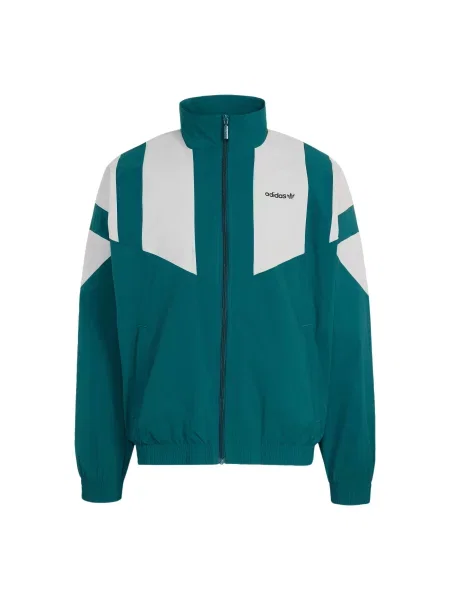 ADIDAS ORIGINALS Geacă de primăvară-toamnă BLOCKED TRACK verde smarald alb
